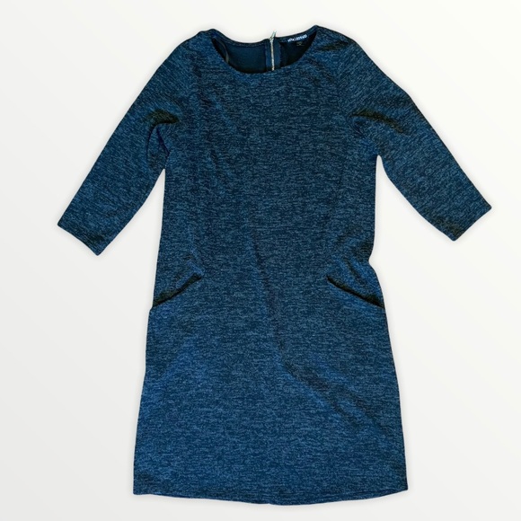 Nina Leonard heathered grey dress. Pockets - Picture 1 of 12